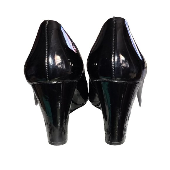 J.Crew Factory Sylvia Faux Patent Leather Wedges Heels # 95993 Womens Sz 9   sb3 - Picture 7 of 11